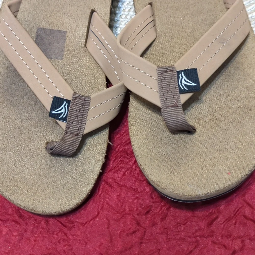Sperry Tan Flip Flops